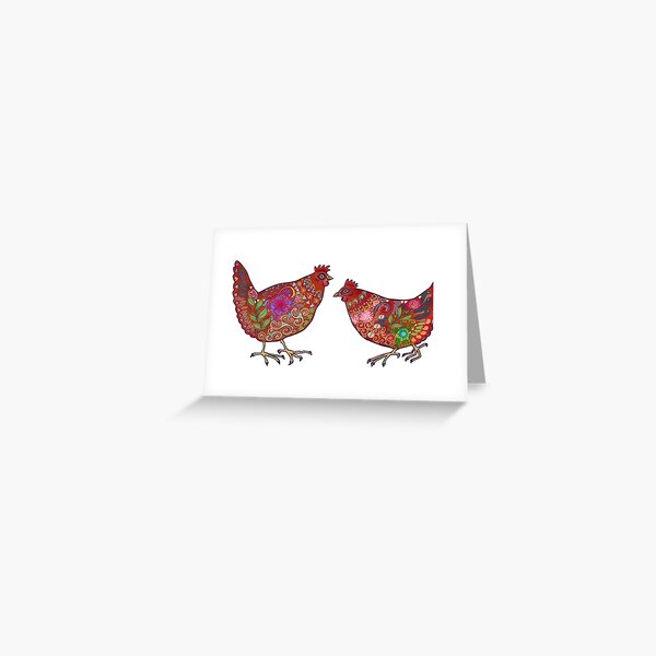 Red Chickens Greeting Card
