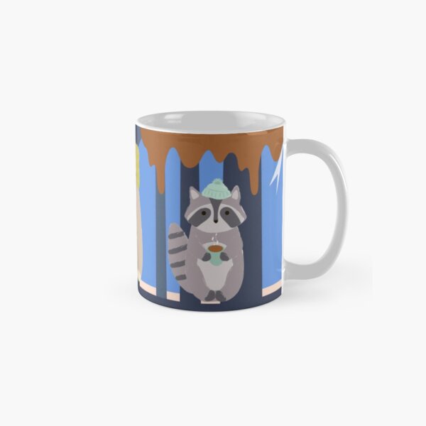 Item preview, Bear & Raccoons Hot Drink - Mountains designed and sold by BrambleBox.