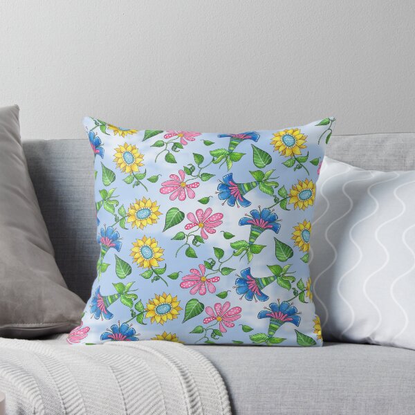 Item preview, Three Flowers Pattern Blue designed and sold by ShelleyYlstArt.