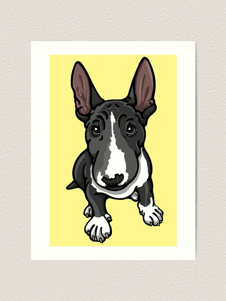 Lamina Artistica Se Sienta Blanco Y Negro Bull Terrier De Sookiesooker Redbubble