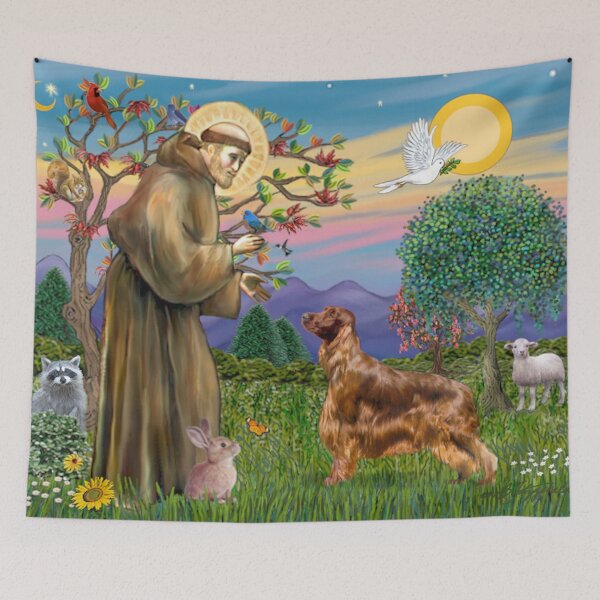 Item preview, St. Francis Blesses an Irish Setter designed and sold by JeanBFitzgerald.
