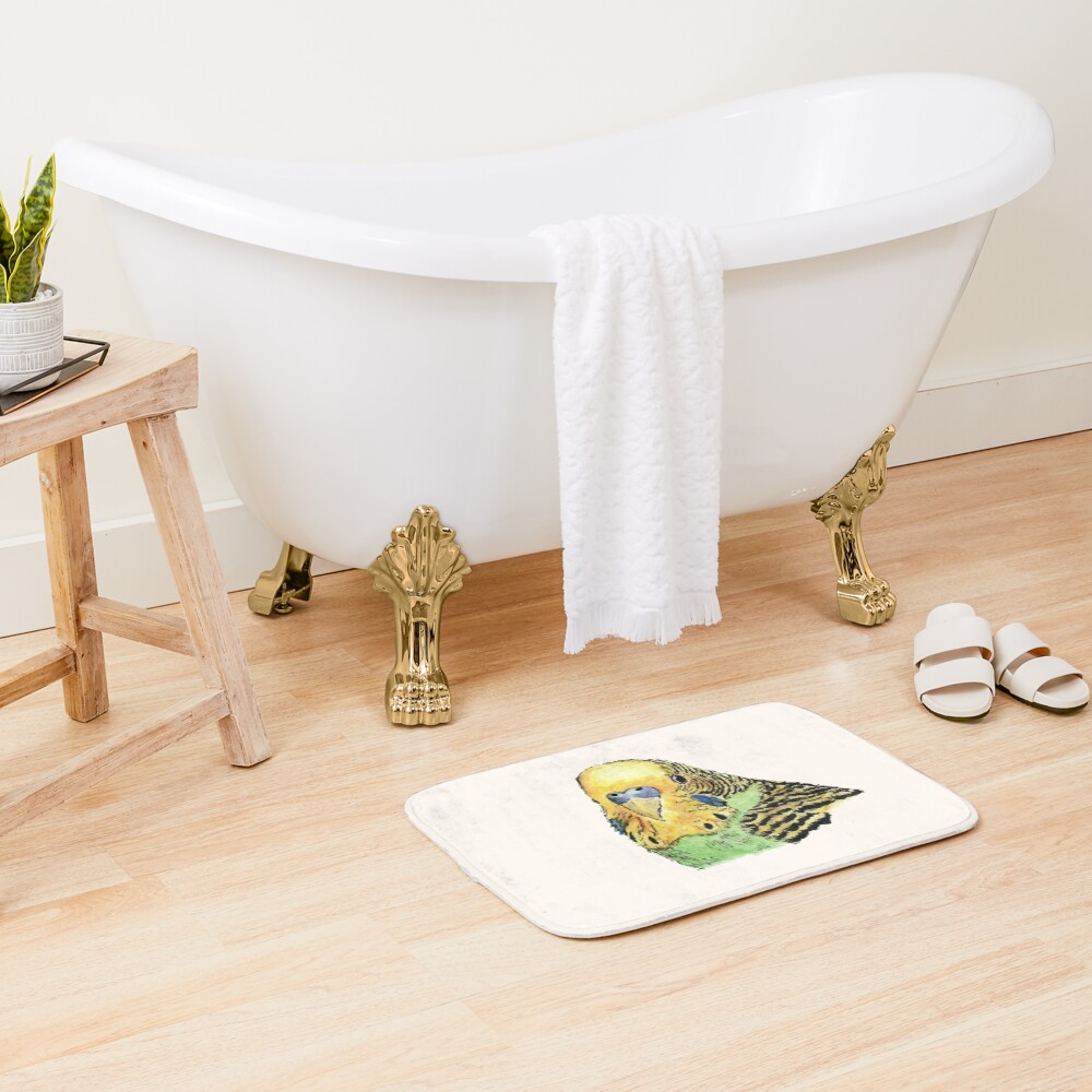 Prettyboy the Green Parakeet Bath Mat