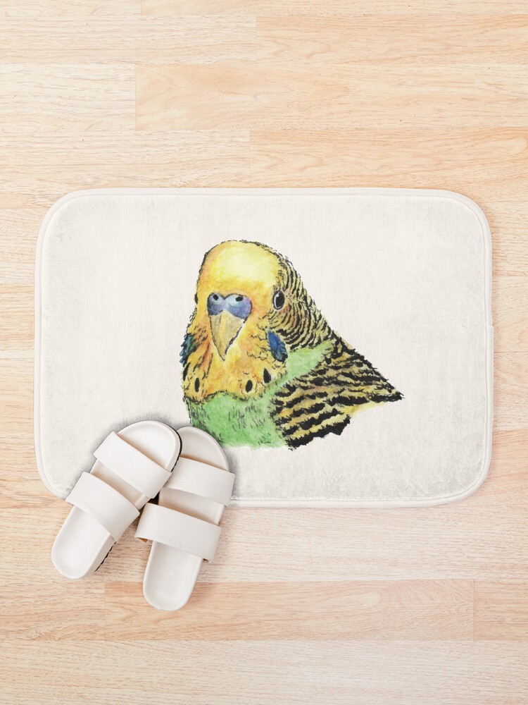 Alternate view of Prettyboy the Green Parakeet Bath Mat