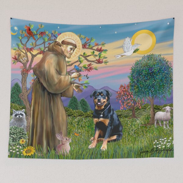 Item preview, St. Francis Blesses a Rottweiler designed and sold by JeanBFitzgerald.
