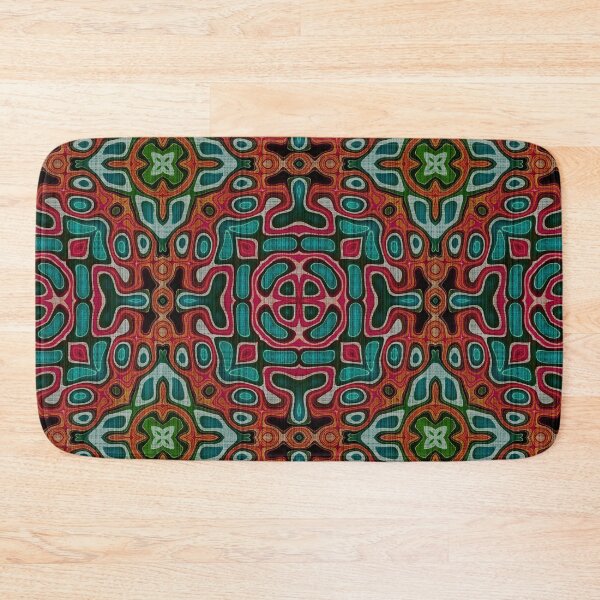 Item preview, Teal Turquoise Blue Green Orange Red Hip Orient Bali Art designed and sold by LC Graphic Design Studio.