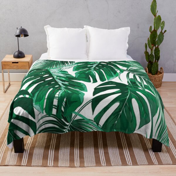Velvet Throw Blanket Floral Modern Abstract Jungle Contemporary Tropical Hawaii Print 48in x 70in Roostery Spoonflower Throw Blanket 