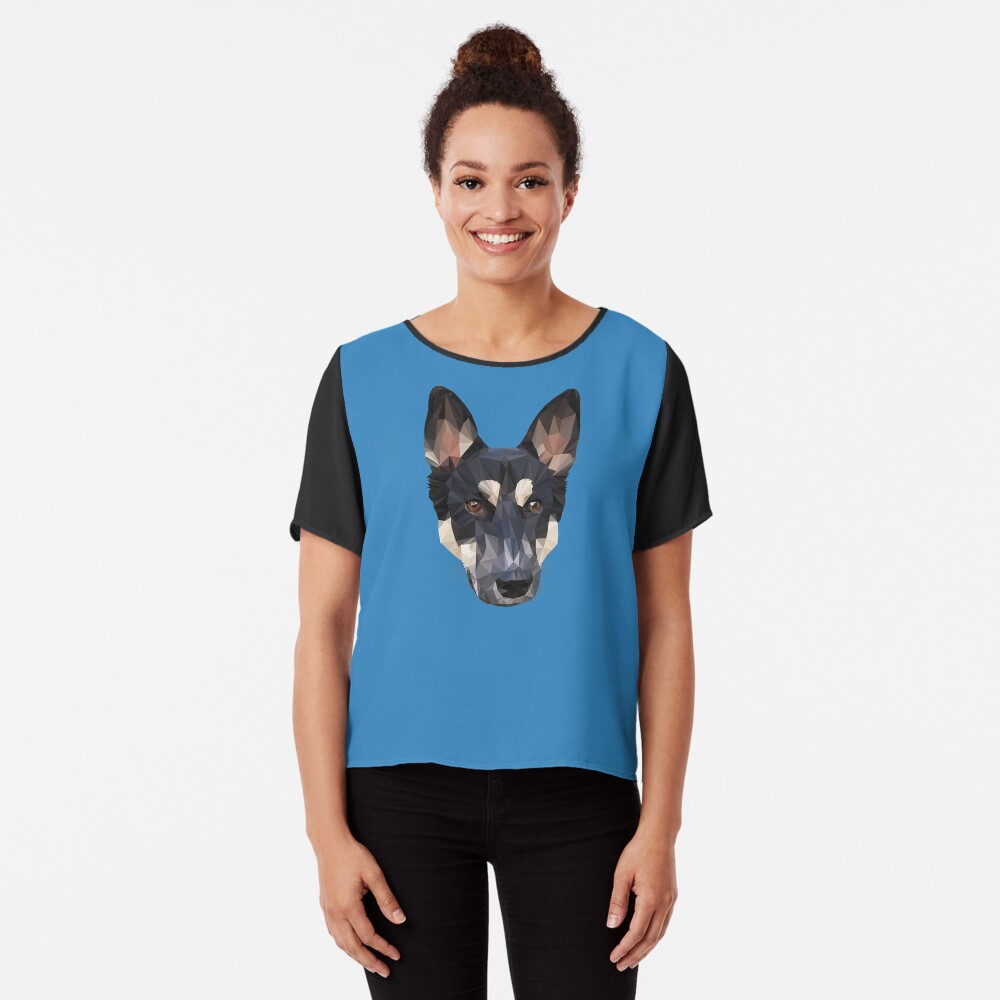 Digital Dog Chiffon Top