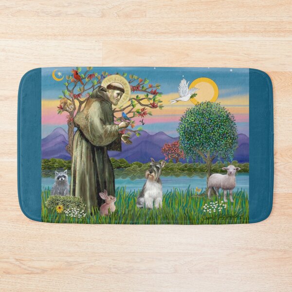 Item preview, St. Francis Blesses a Schnauzer designed and sold by JeanBFitzgerald.