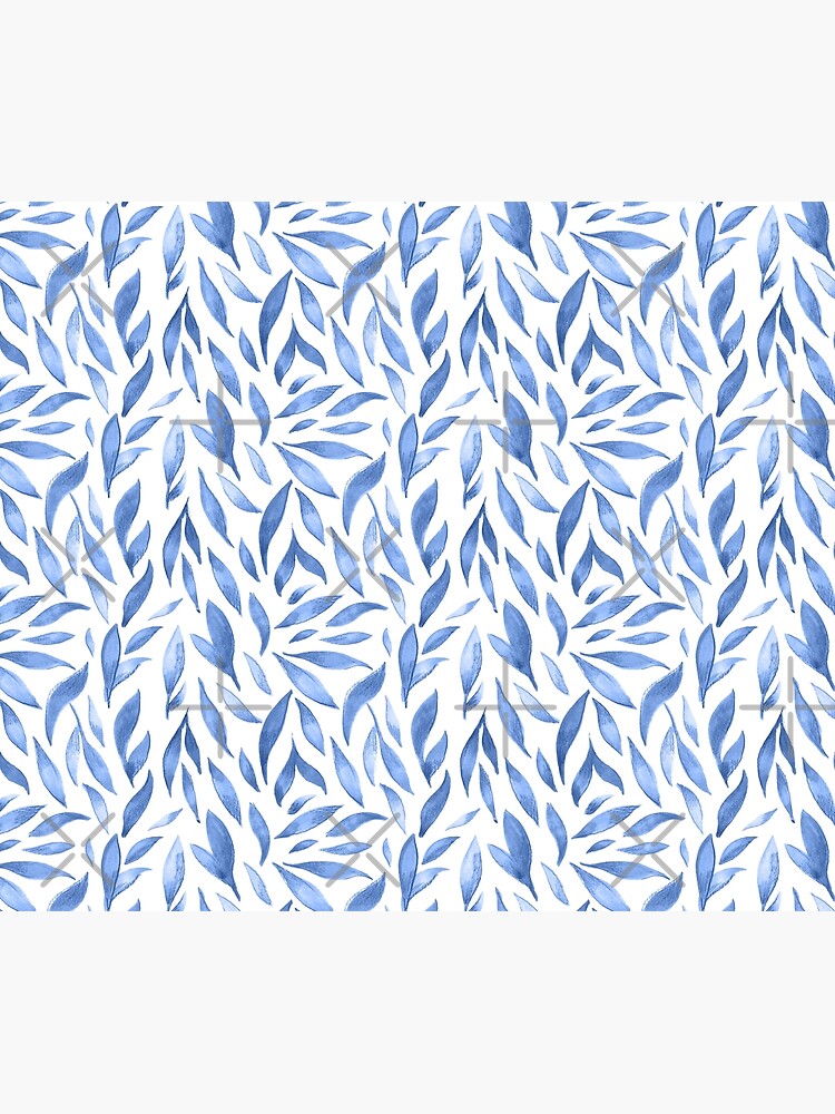 Watercolor Leaves - Blue by annieparsons