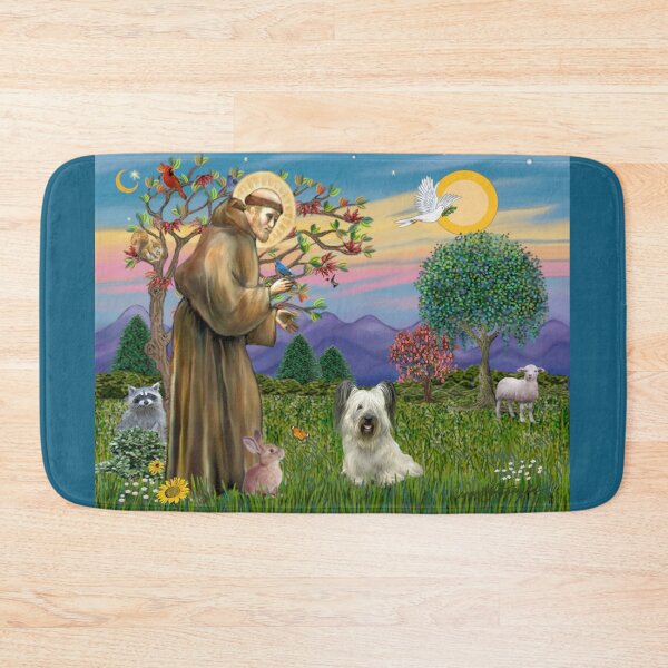 Item preview, St. Francis Blesses a Light Colored Skye Terrier designed and sold by JeanBFitzgerald.