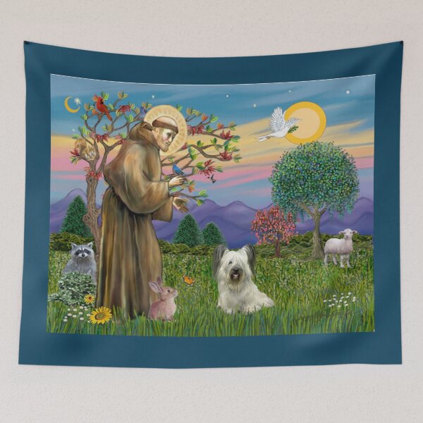 Item preview, St. Francis Blesses a Light Colored Skye Terrier designed and sold by JeanBFitzgerald.