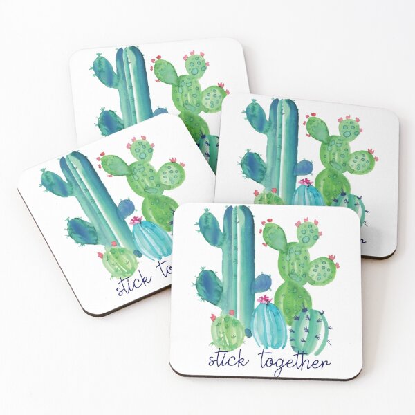 Item preview, Stick Together Watercolor Cacti designed and sold by annmariestowe.