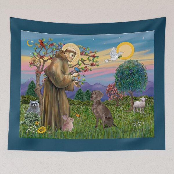 Item preview, St. Francis Blesses a Weimaraner designed and sold by JeanBFitzgerald.
