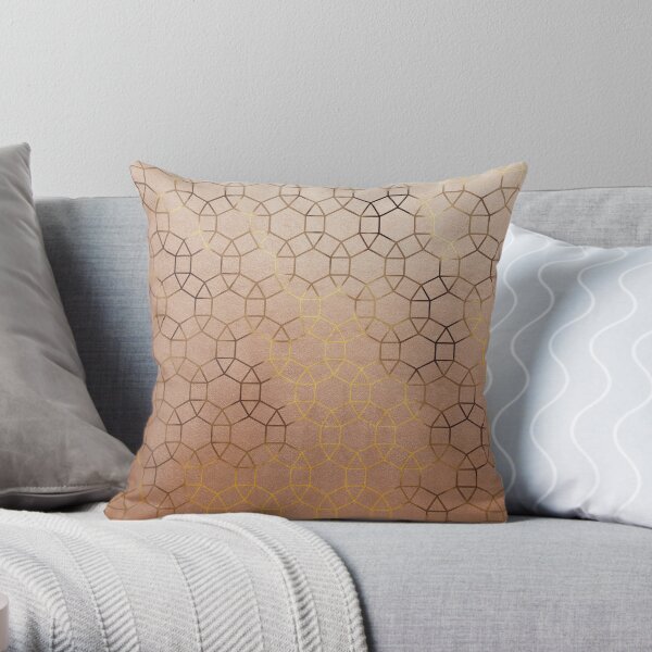 Gemma Gold Geometric - Gold Throw Pillow