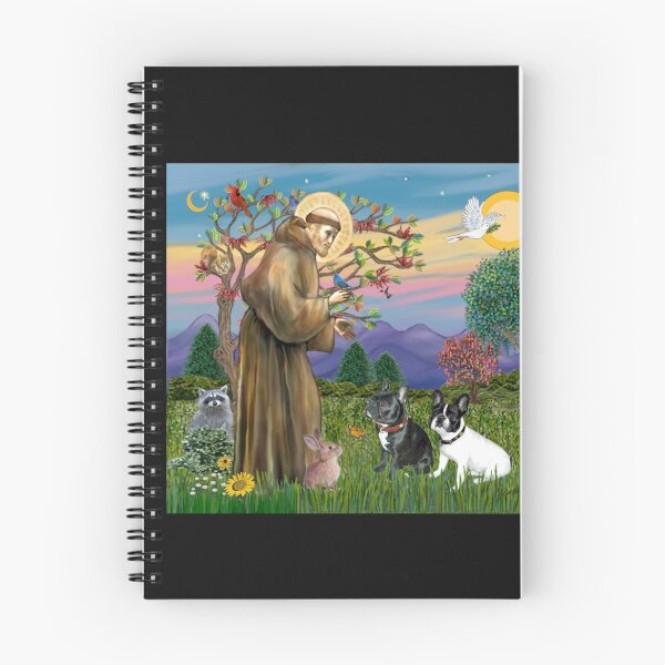 Item preview, St. Francis Blesses Two French Bulldogs designed and sold by JeanBFitzgerald.