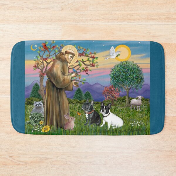 Item preview, St. Francis Blesses Two French Bulldogs designed and sold by JeanBFitzgerald.
