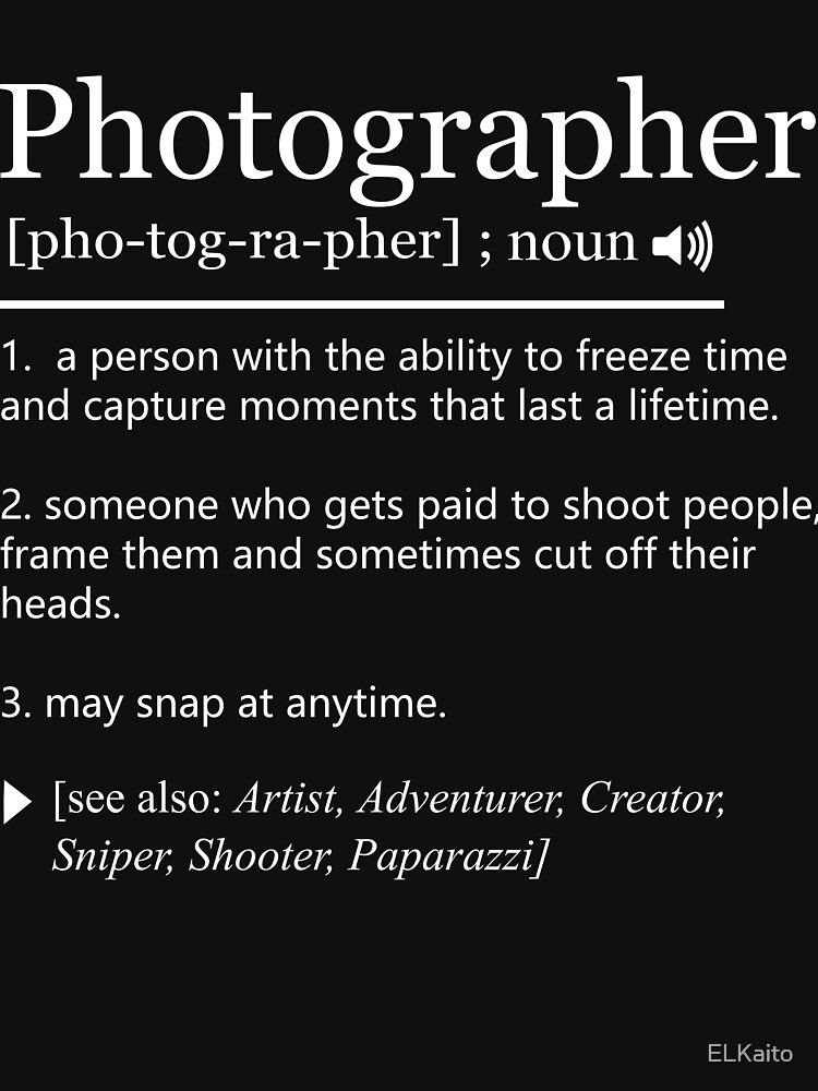 "Urban Dictionary Photographer Definition Funny Photography Gift Idea