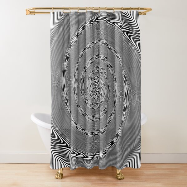 #Illustration, #abstract, #pattern, #vortex, design, wave, shape, illusion, twirl Shower Curtain