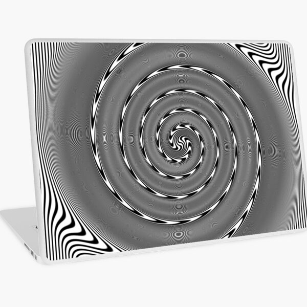 #Abstract, #illusion, #twirl, #hypnosis, vortex, pattern, design, target, spiral, illustration, geometry, wave, psychedelic, hypnotic Laptop Skin