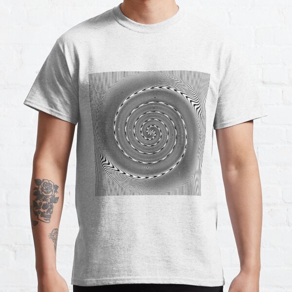 #Abstract, #illusion, #twirl, #hypnosis, vortex, pattern, design, target, spiral, illustration, geometry, wave, psychedelic, hypnotic Classic T-Shirt