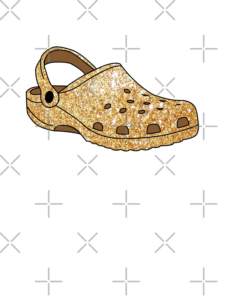 gold glitter crocs