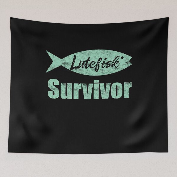 Item preview, Lutefisk Survivor  Funny Scandinavian Fishing Shirt designed and sold by funnytshirtemp.