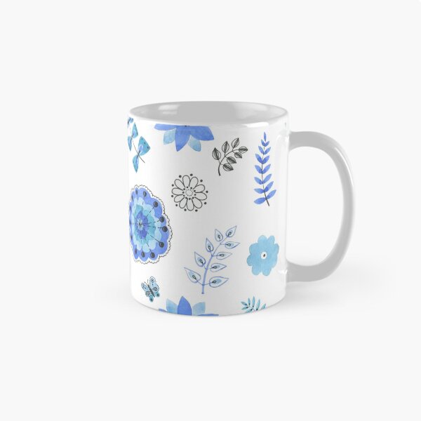Item preview, Blue Floral Pattern on White - Branches designed and sold by TheJessaChannel.