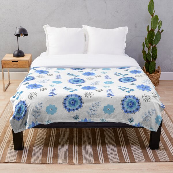 Item preview, Blue Floral Pattern on White - Branches designed and sold by TheJessaChannel.