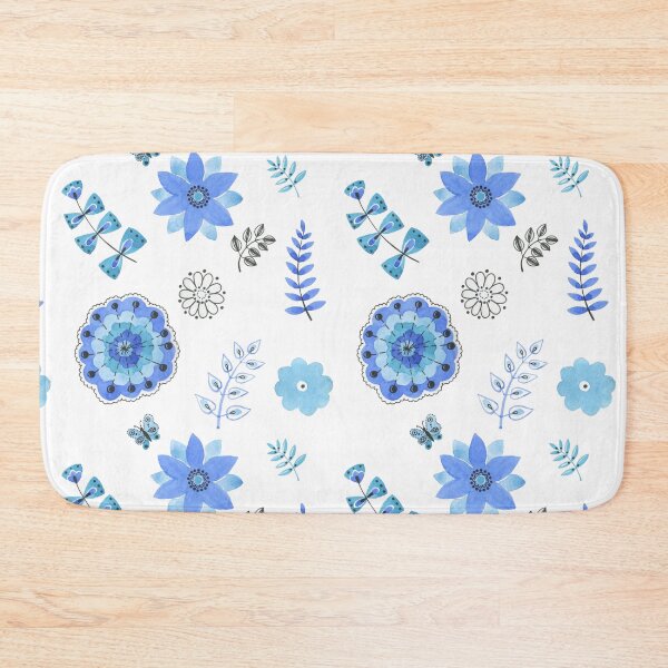 Item preview, Blue Floral Pattern on White - Branches designed and sold by TheJessaChannel.