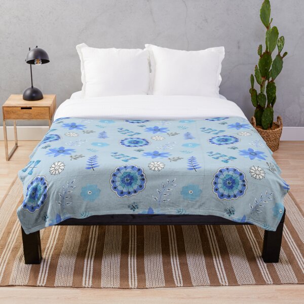 Item preview, Blue Floral Pattern on Blue - Branches designed and sold by TheJessaChannel.