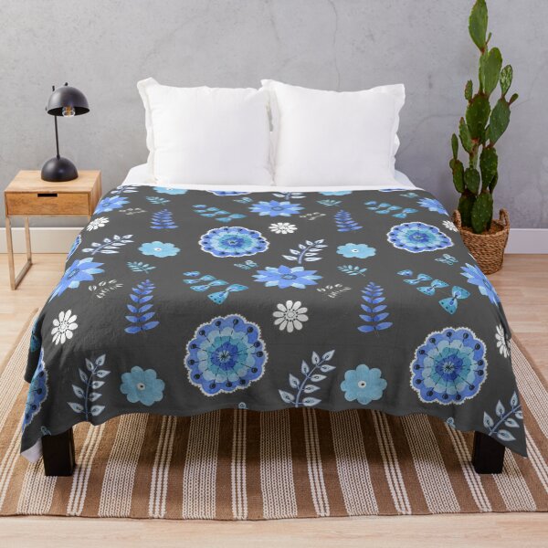 Item preview, Blue Floral Pattern on Dark - Branches designed and sold by TheJessaChannel.
