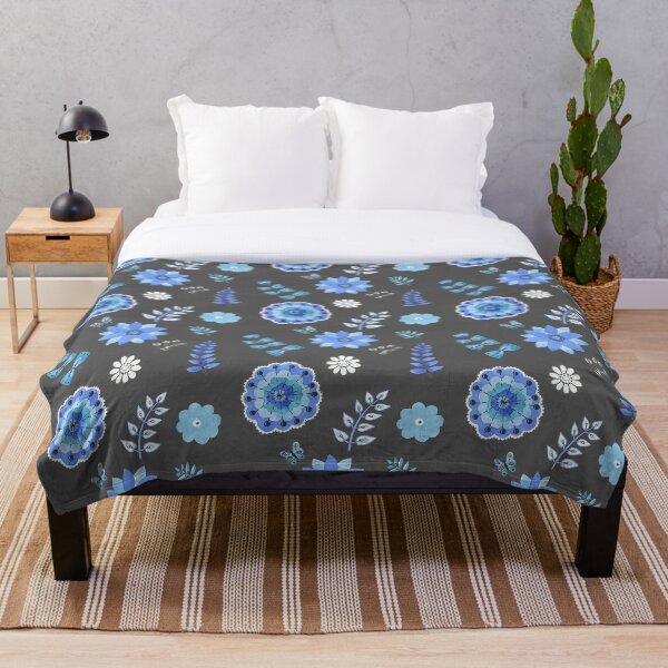 Item preview, Blue Floral Pattern on Dark - Branches designed and sold by TheJessaChannel.