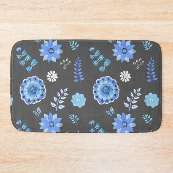 Item preview, Blue Floral Pattern on Dark - Branches designed and sold by TheJessaChannel.