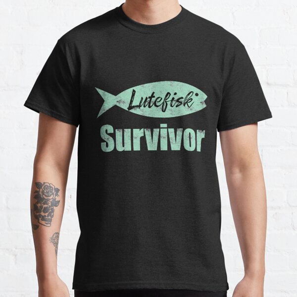 Lutefisk Survivor  Funny Scandinavian Fishing Shirt Classic T-Shirt