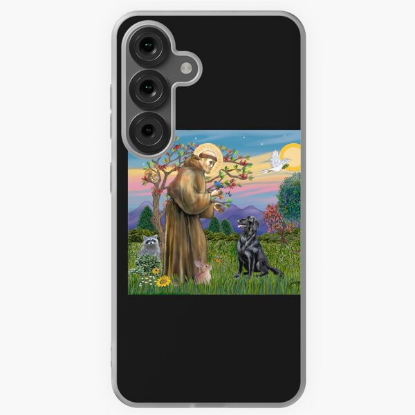 Item preview, St. Francis Blesses a Flat Coated Retriever designed and sold by JeanBFitzgerald.