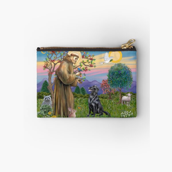 Item preview, St. Francis Blesses a Flat Coated Retriever designed and sold by JeanBFitzgerald.