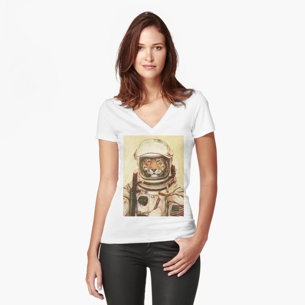 Item preview, Fitted V-Neck T-Shirt designed and sold by mikekoubou.