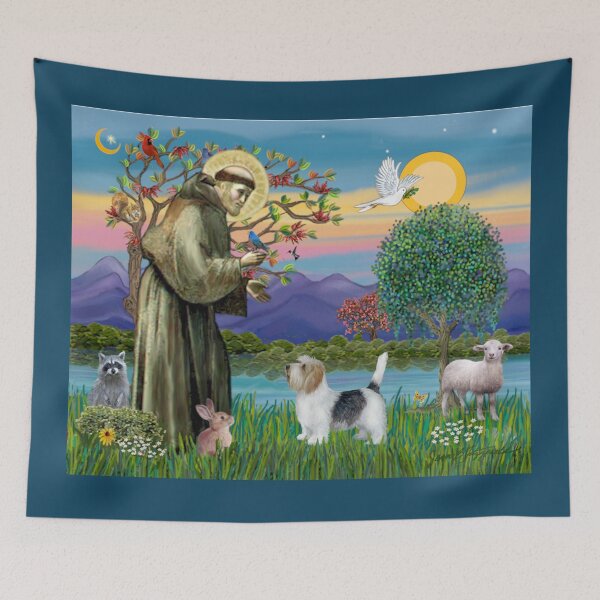 Item preview, St. Francis Blesses a Petit Basset Griffon Vendeen designed and sold by JeanBFitzgerald.