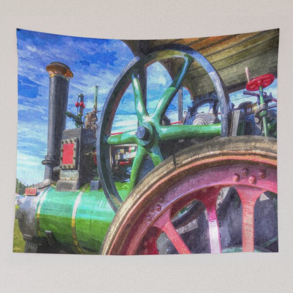 Item preview, Clayton and Shuttleworth Traction Engine Art designed and sold by Londonimages.