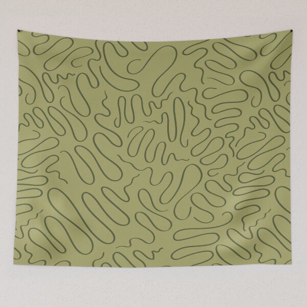 Item preview, Green ribbon swirls pattern designed and sold by HannaPaulina.
