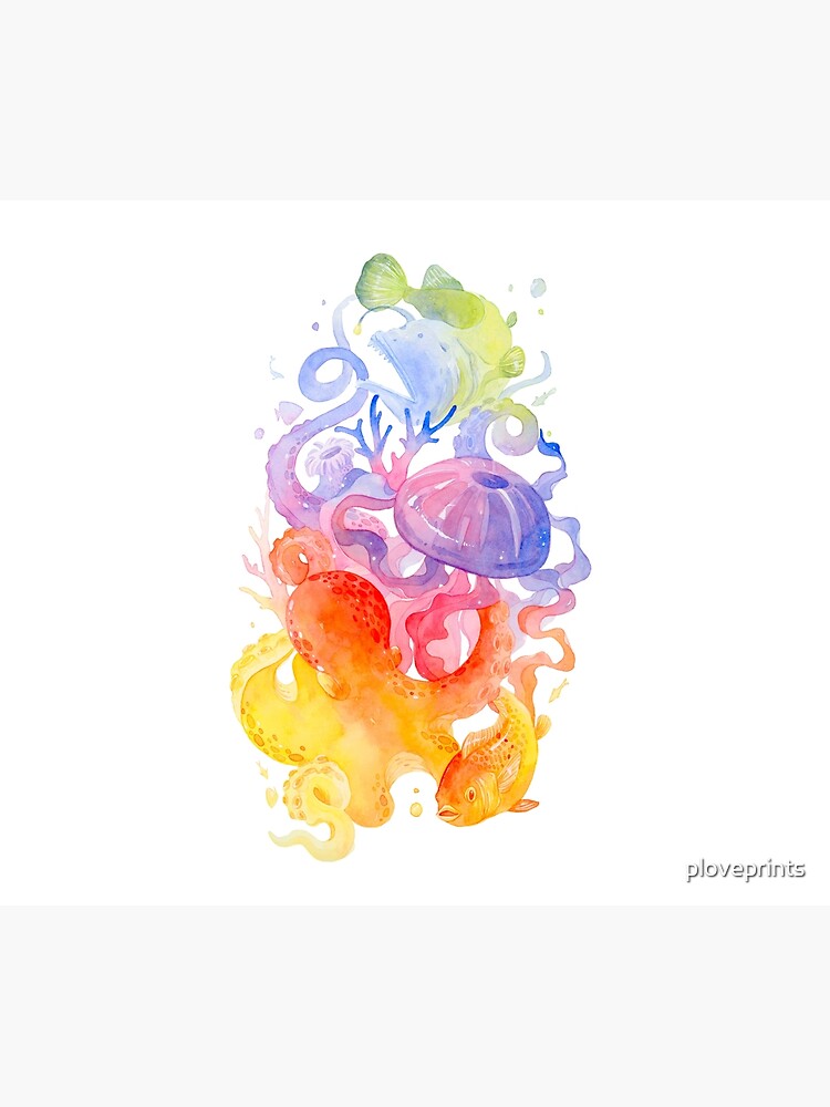 "Rainbow Jellyfish" Throw Blanket by ploveprints Redbubble