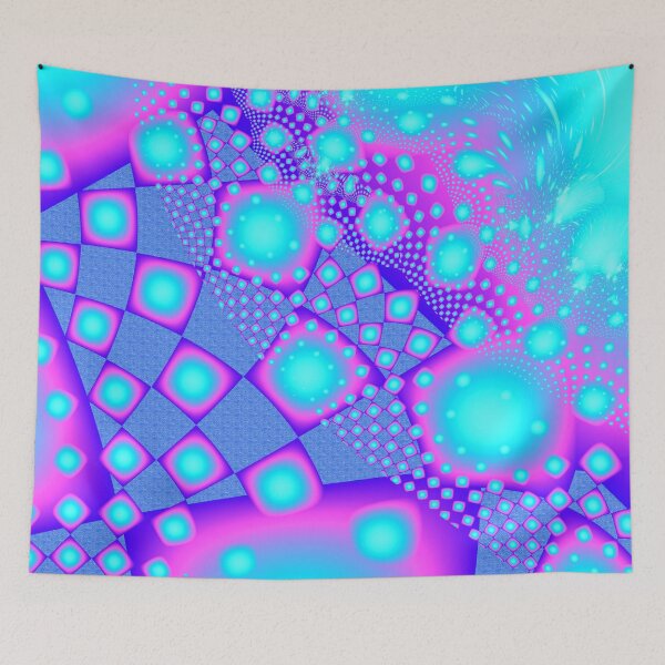 Item preview, Neon Molecules Psychedelic Fractal designed and sold by bohemianbound.