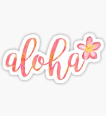 Aloha Hawaii Plumeria-Aquarell mit Blumen Sticker