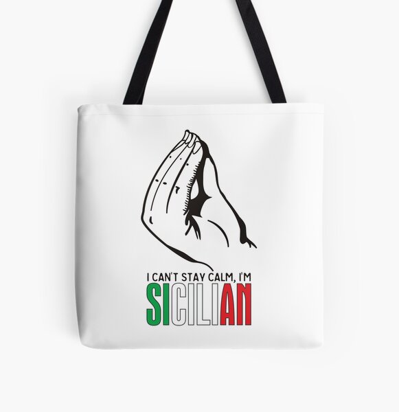 Sicily Leather Tote Bags - Sicily Flag With Celtic Tree of Life