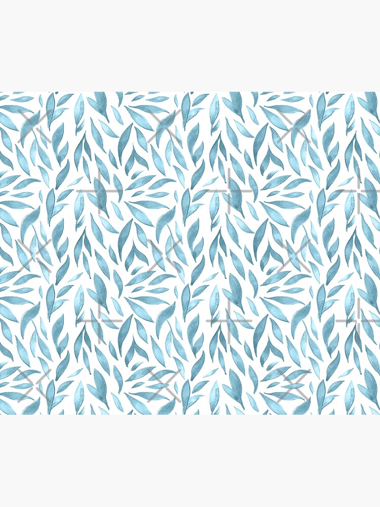 Watercolor Leaves - Blue Grey by annieparsons