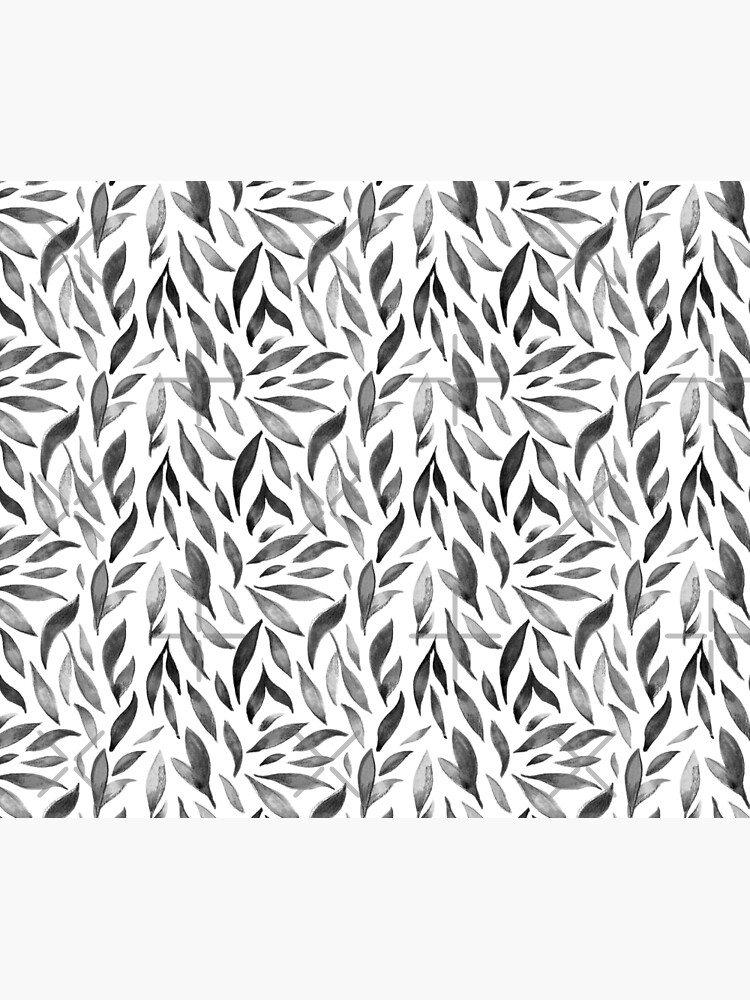 Watercolor Leaves - Monochrome by annieparsons