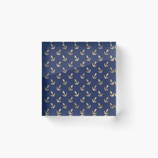 Item preview, Navy Blue & Gold Anchor Pattern designed and sold by DirtyAngelFace Shop.