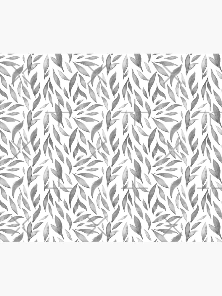 Watercolor Leaves - Greyscale by annieparsons