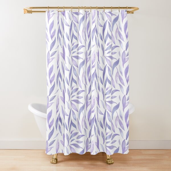 Watercolor Leaves - Lilac Shower Curtain