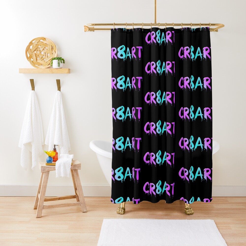 Create Art! - Candy Colors on Black Shower Curtain